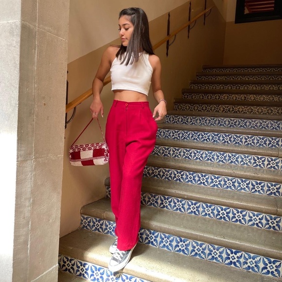 Vintage red trousers - Picture 3 of 4